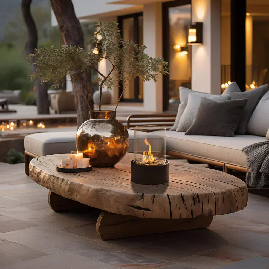 Fire Pit Tabletop Ethanol Burner with Glass