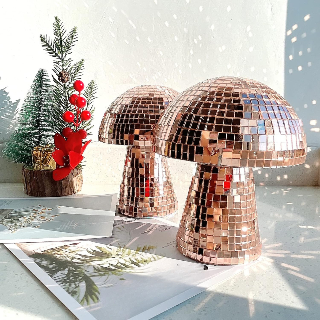 Metallic Disco Table Lamp Mushroom Design