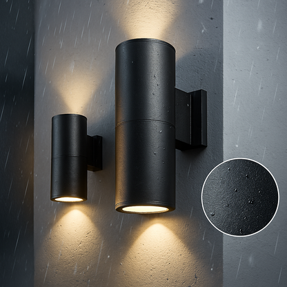 Outdoor Wall Light with Black Aluminium Finish