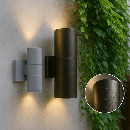 Outdoor Wall Light with Black Aluminium Finish