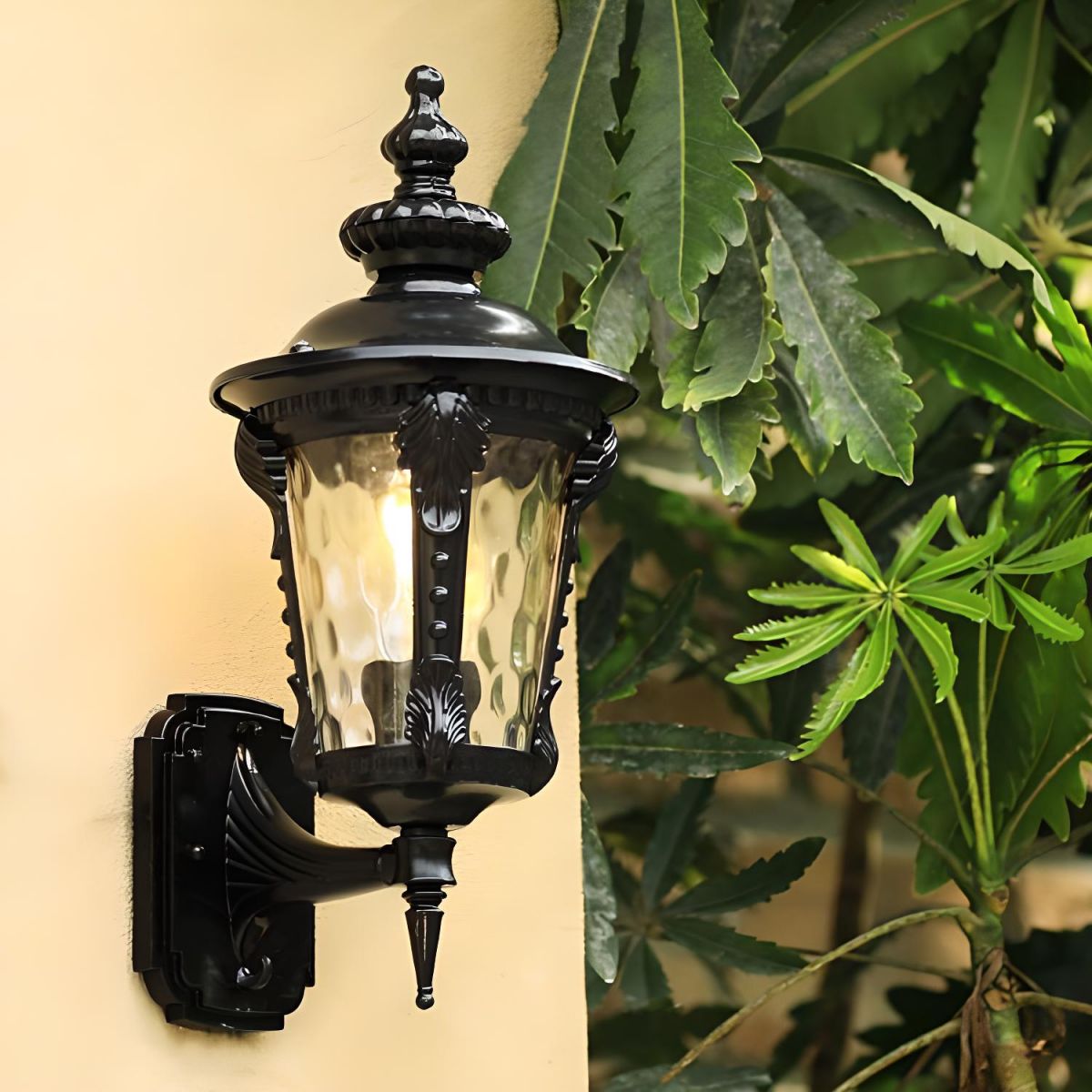 Outdoor Vintage Glass Wall Lantern Light