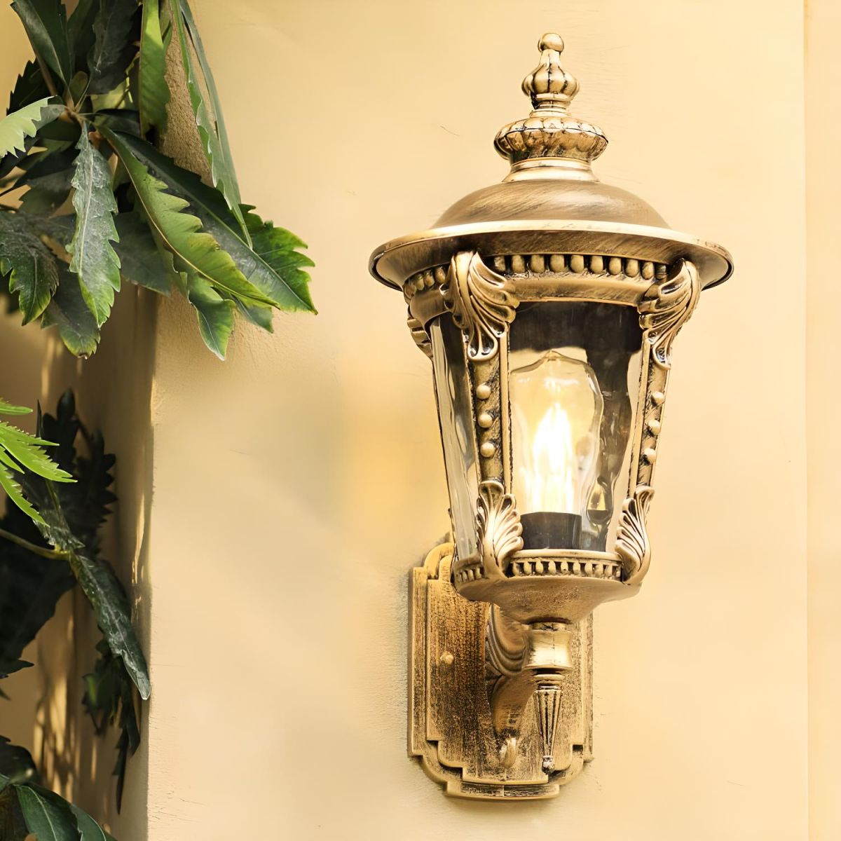 Outdoor Vintage Glass Wall Lantern Light