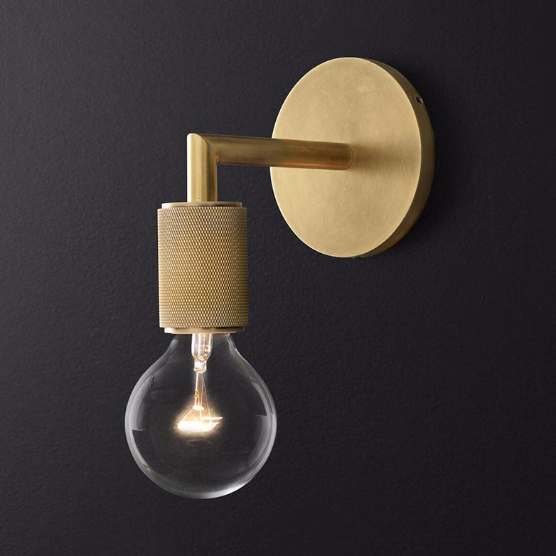 Wall Light Brass Metal Double Bulb Sconce