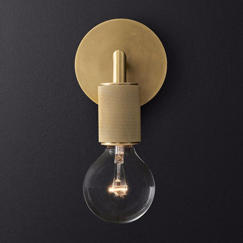 Wall Light Brass Metal Double Bulb Sconce
