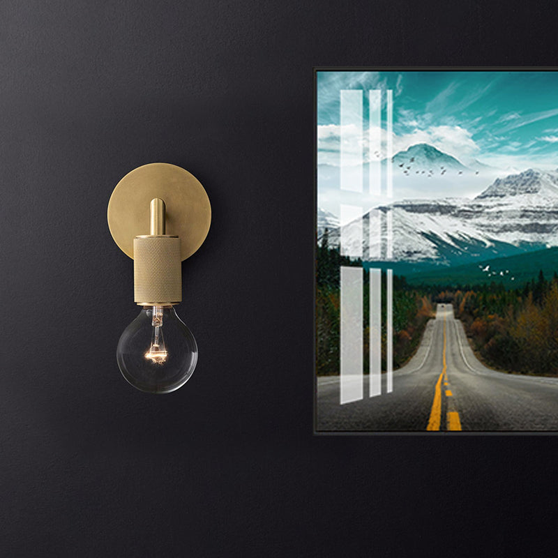 Wall Light Brass Metal Double Bulb Sconce