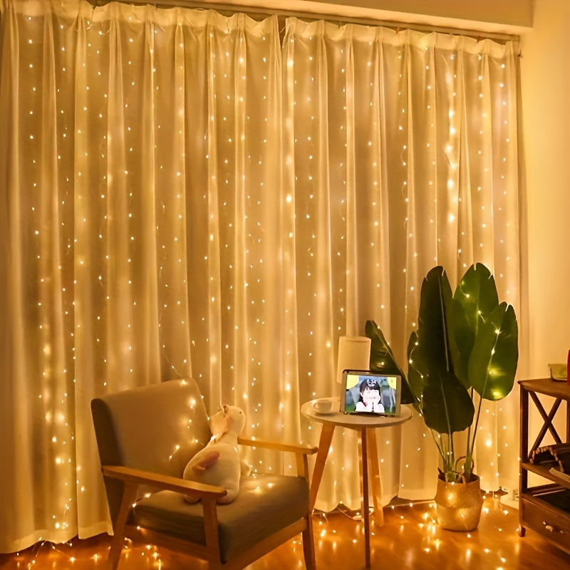 Fairy Lights Curtain Warm White LED USB Set
