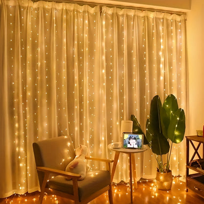 Fairy Lights Curtain Warm White LED USB Set