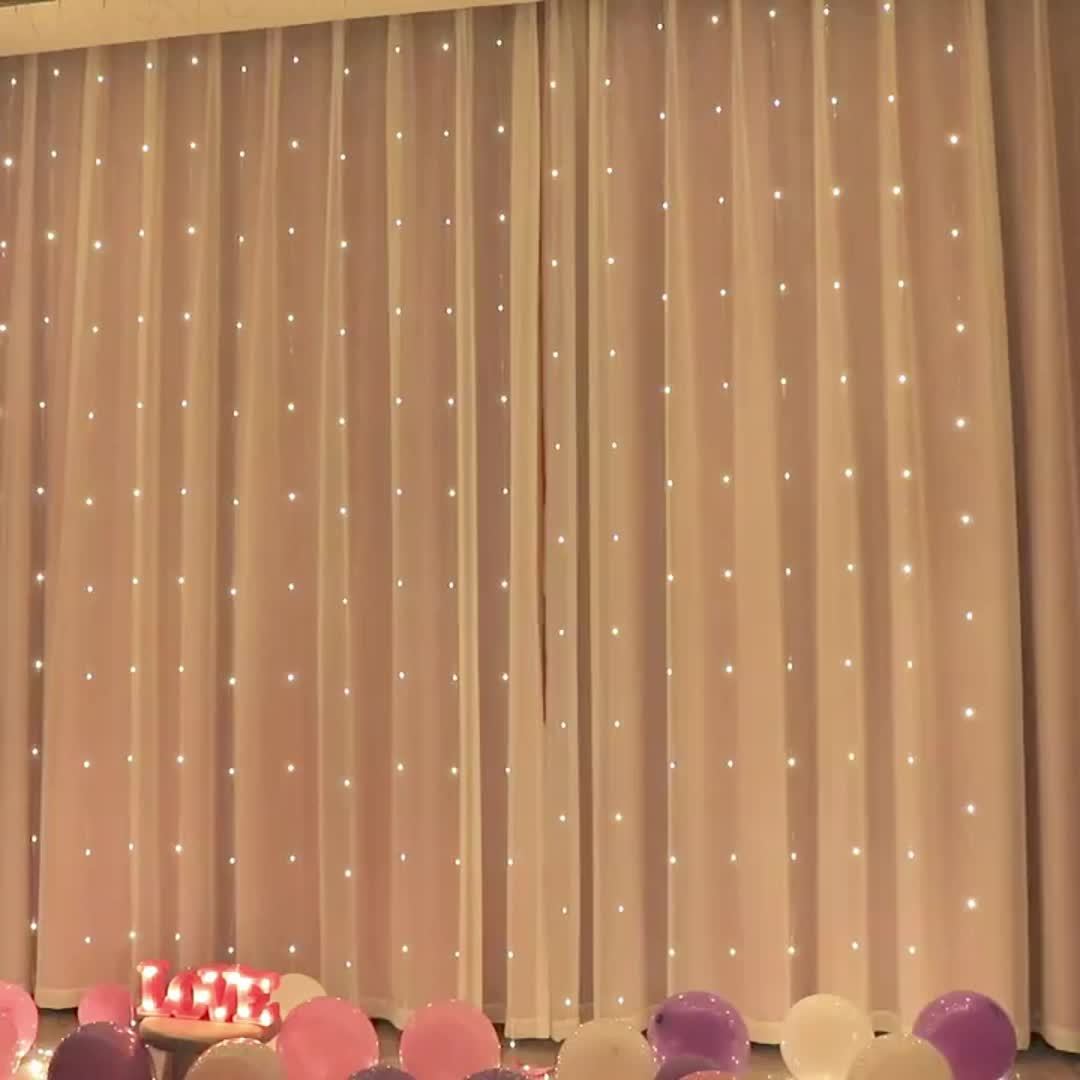 Fairy Lights Curtain Warm White LED USB Set