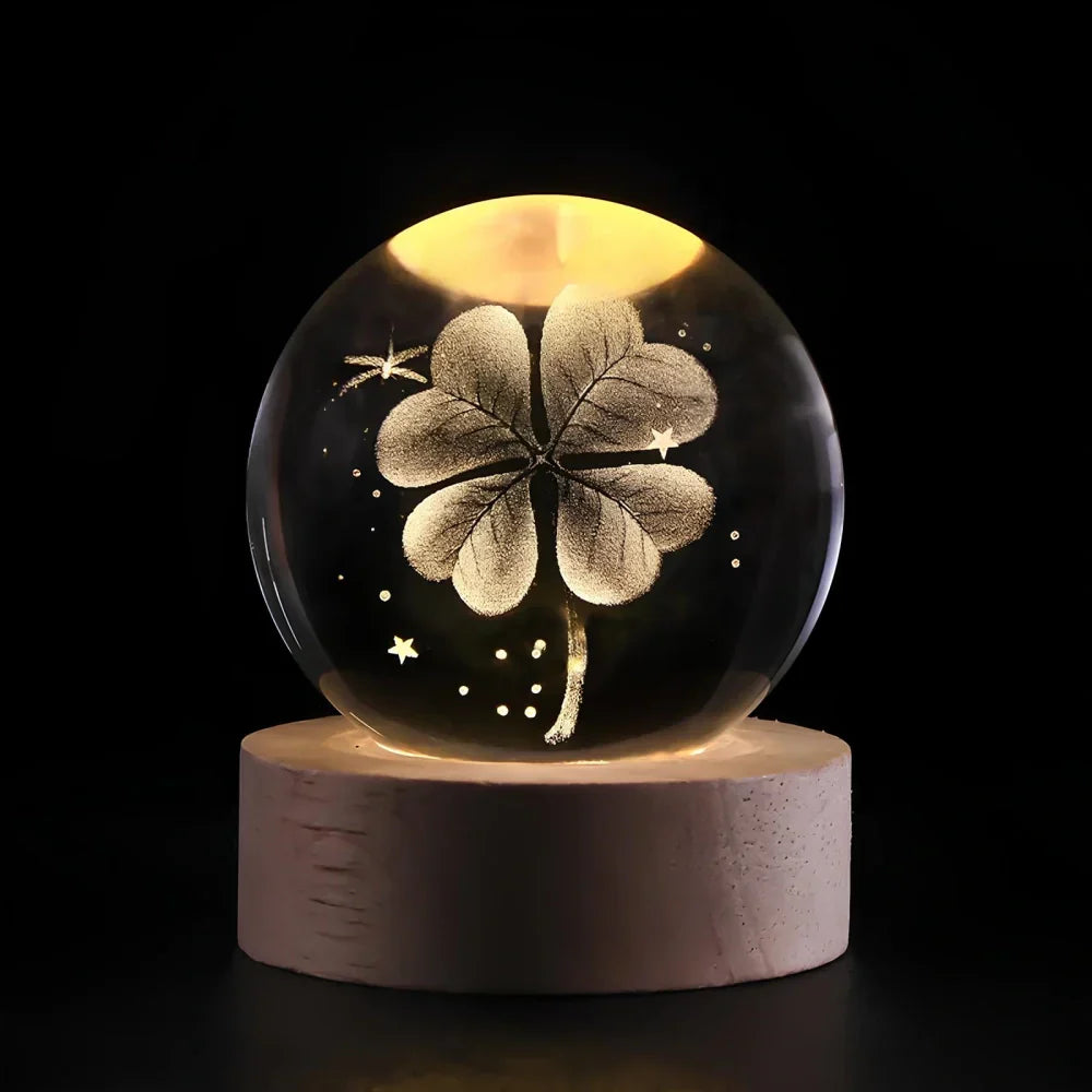 LED Night Light with 3D Crystal Sphere