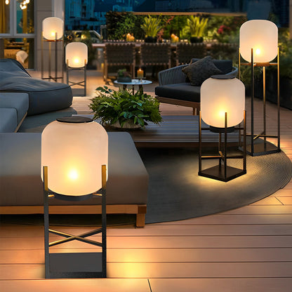 Outdoor Floor Lamp with Modern Acrylic Shade
