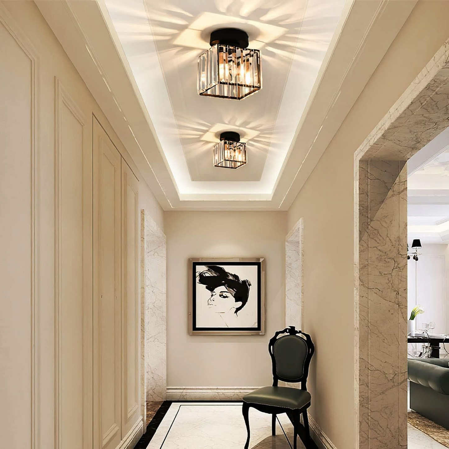 Crystal Glass Ceiling Light for Modern Interiors