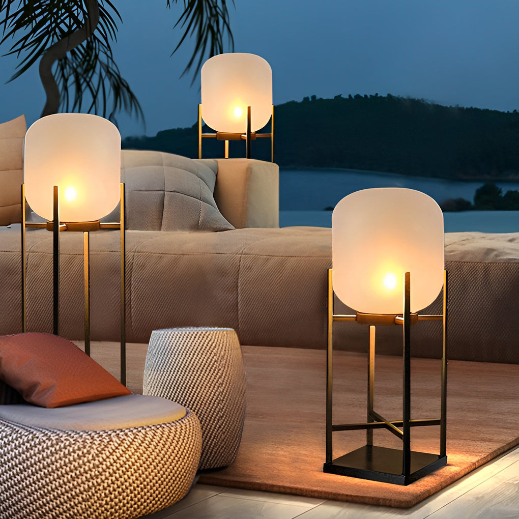 Outdoor Floor Lamp with Modern Acrylic Shade