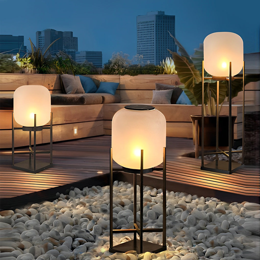 Outdoor Floor Lamp with Modern Acrylic Shade