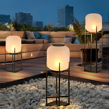 Outdoor Floor Lamp with Modern Acrylic Shade