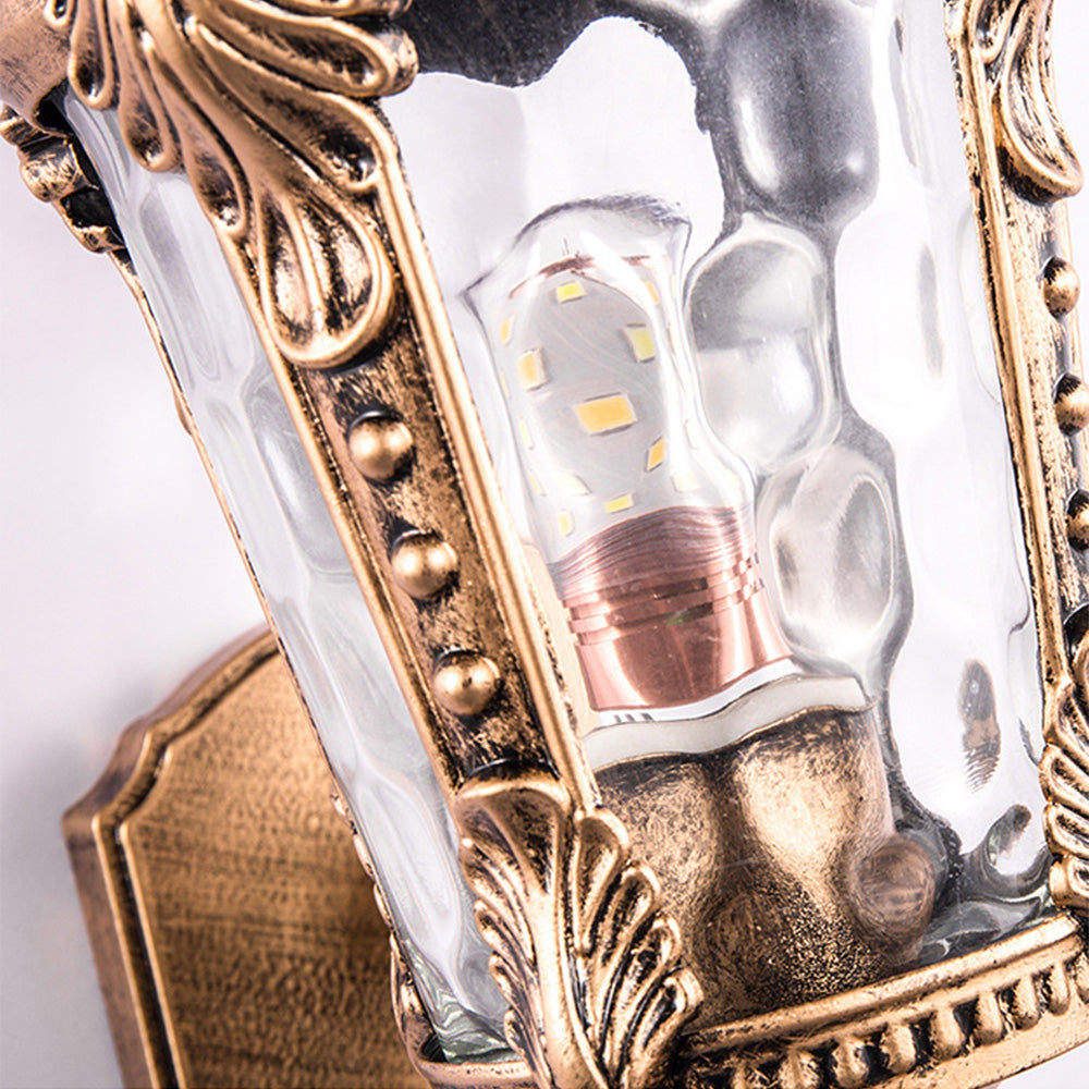 Outdoor Vintage Glass Wall Lantern Light