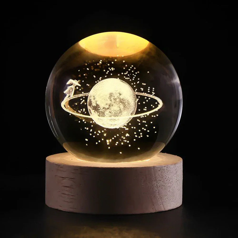 LED Night Light with 3D Crystal Sphere
