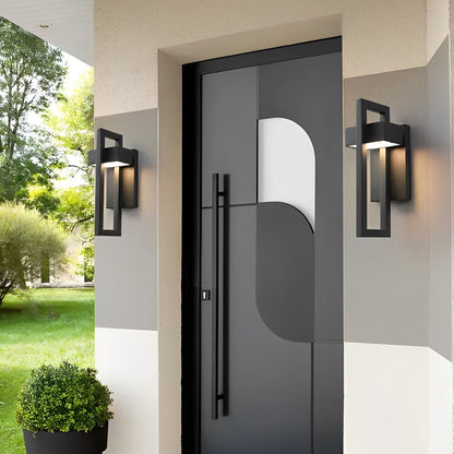 Outdoor Wall Light Modern Black LED Lamp