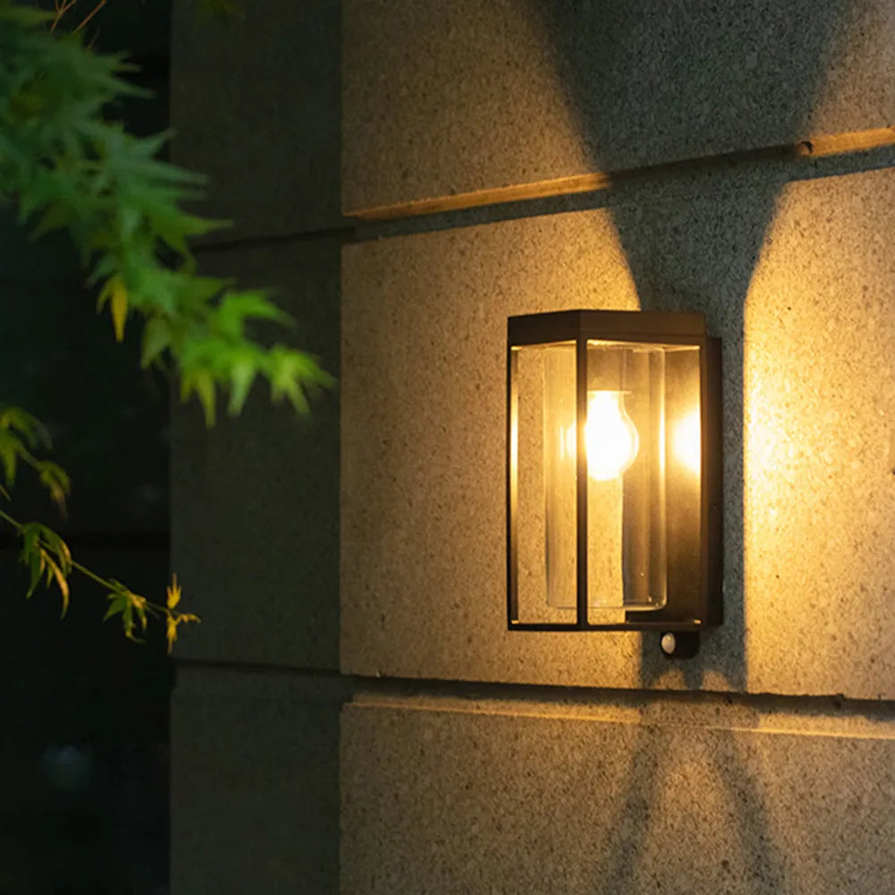 Outdoor Wall Light with Black Metal Frame