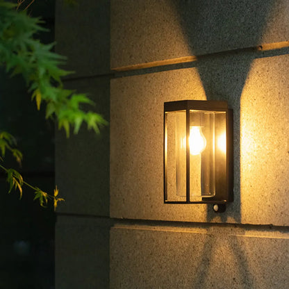 Outdoor Wall Light with Black Metal Frame