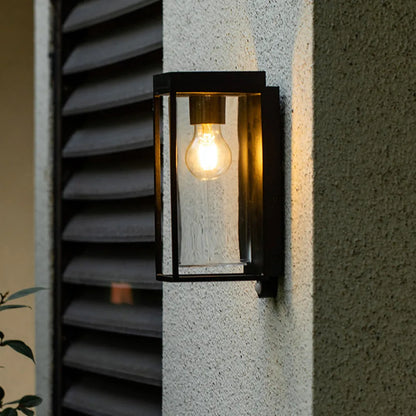 Outdoor Wall Light with Black Metal Frame