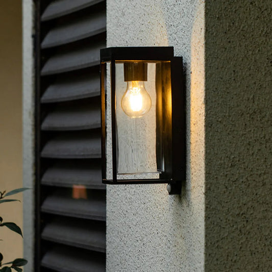 Outdoor Wall Light with Black Metal Frame