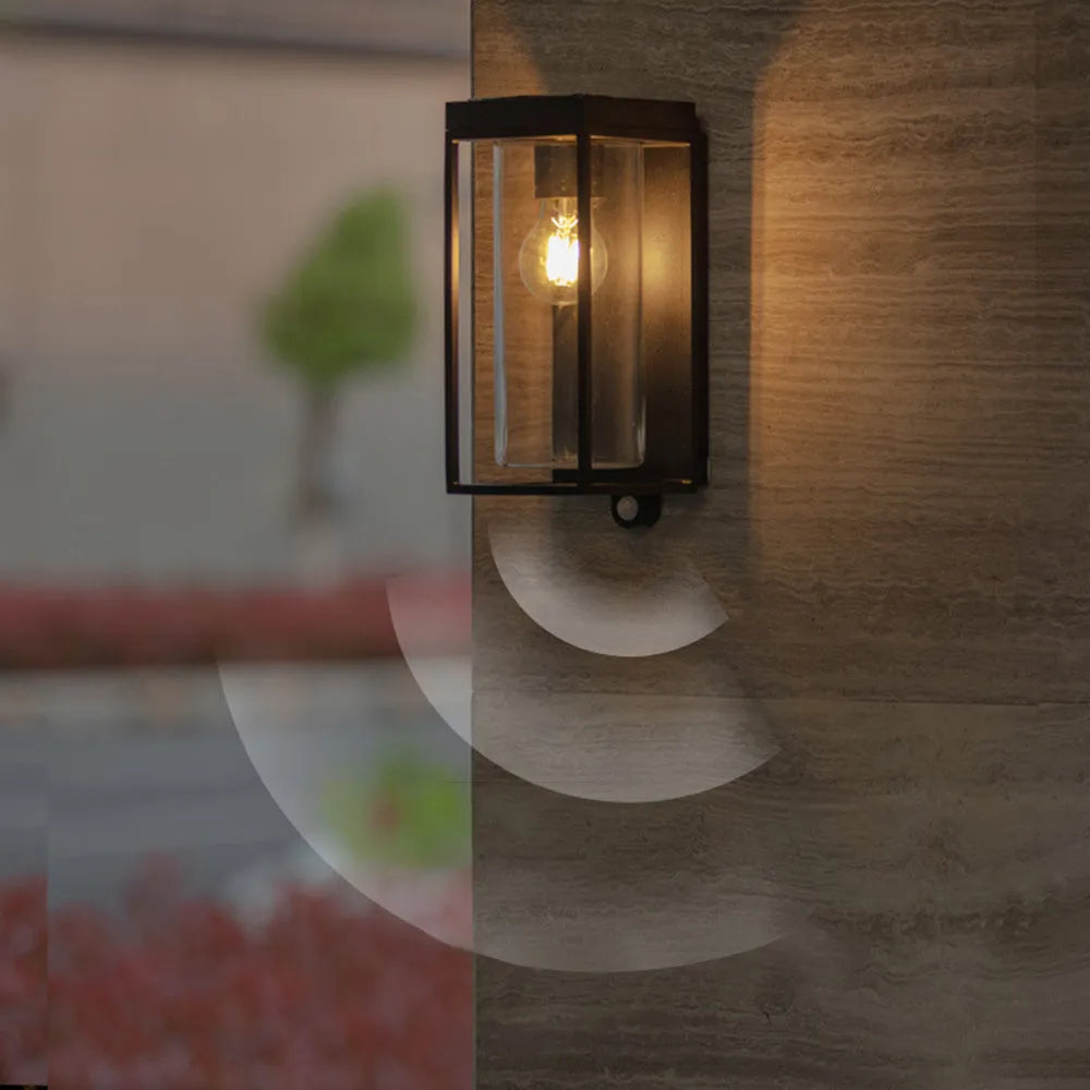 Outdoor Wall Light with Black Metal Frame