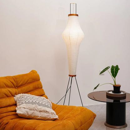 Floor Lamp with Minimalist Paper Shade