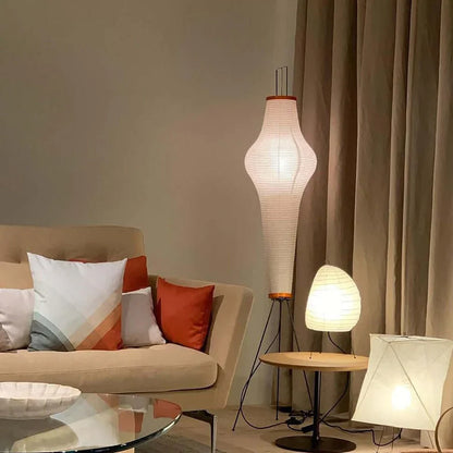 Floor Lamp with Minimalist Paper Shade