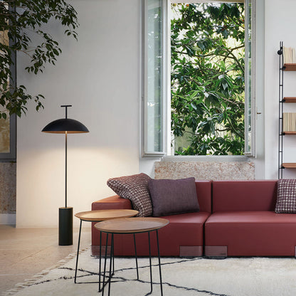 Modern Wood Floor Lamp with Fabric Shade