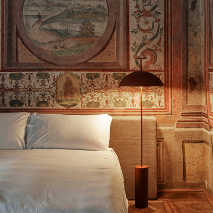 Modern Wood Floor Lamp with Fabric Shade