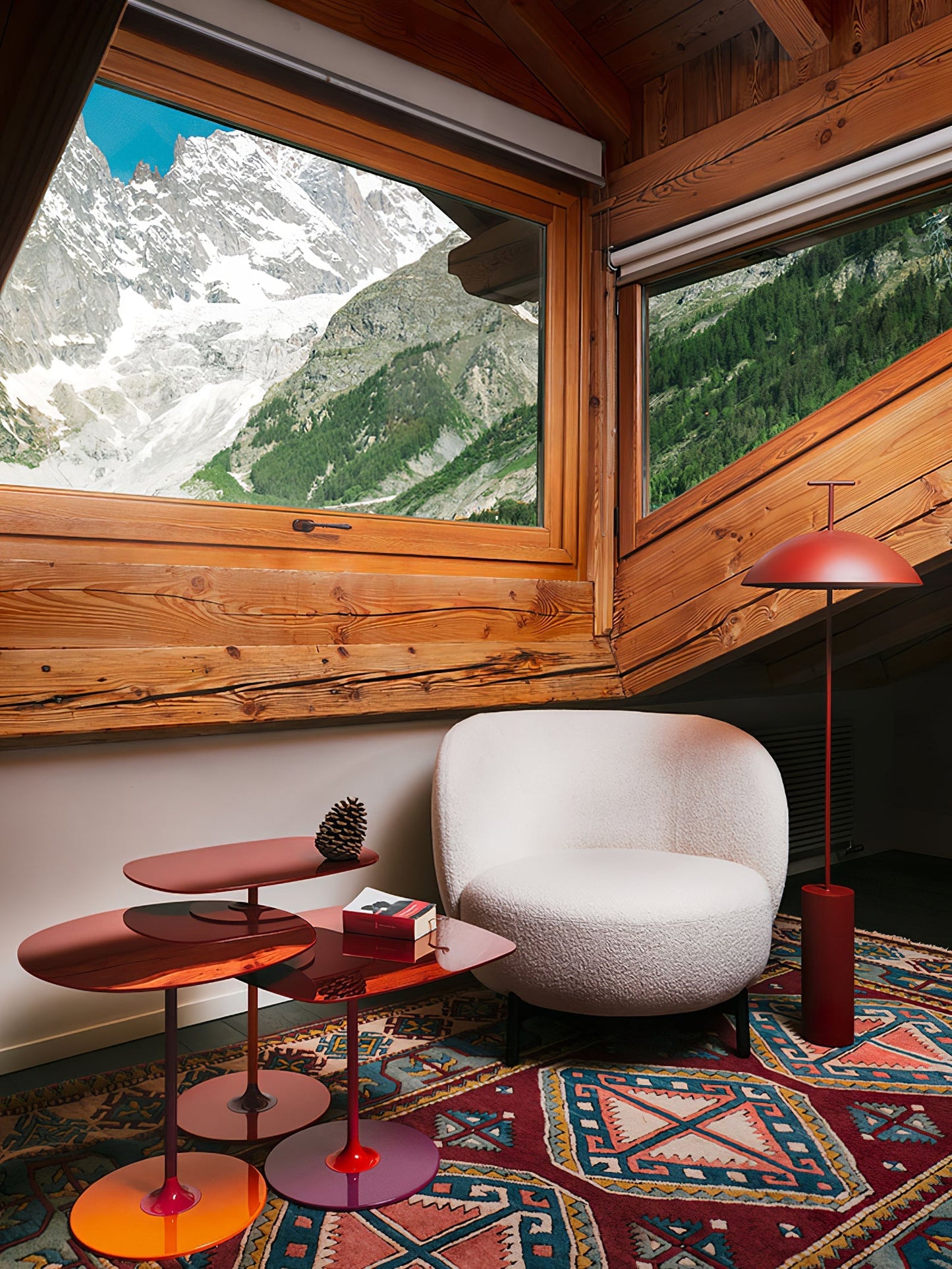 Modern Wood Floor Lamp with Fabric Shade