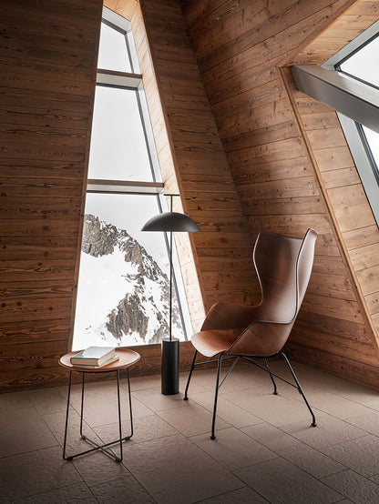 Modern Wood Floor Lamp with Fabric Shade