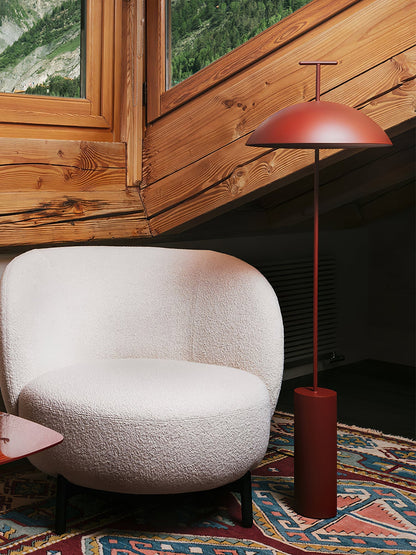 Modern Wood Floor Lamp with Fabric Shade