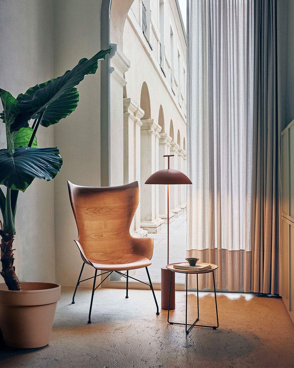 Modern Wood Floor Lamp with Fabric Shade