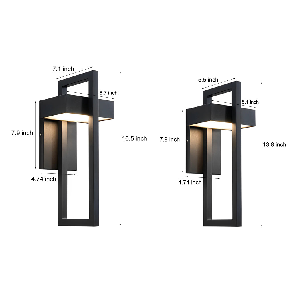 Outdoor Wall Light Modern Black LED Lamp