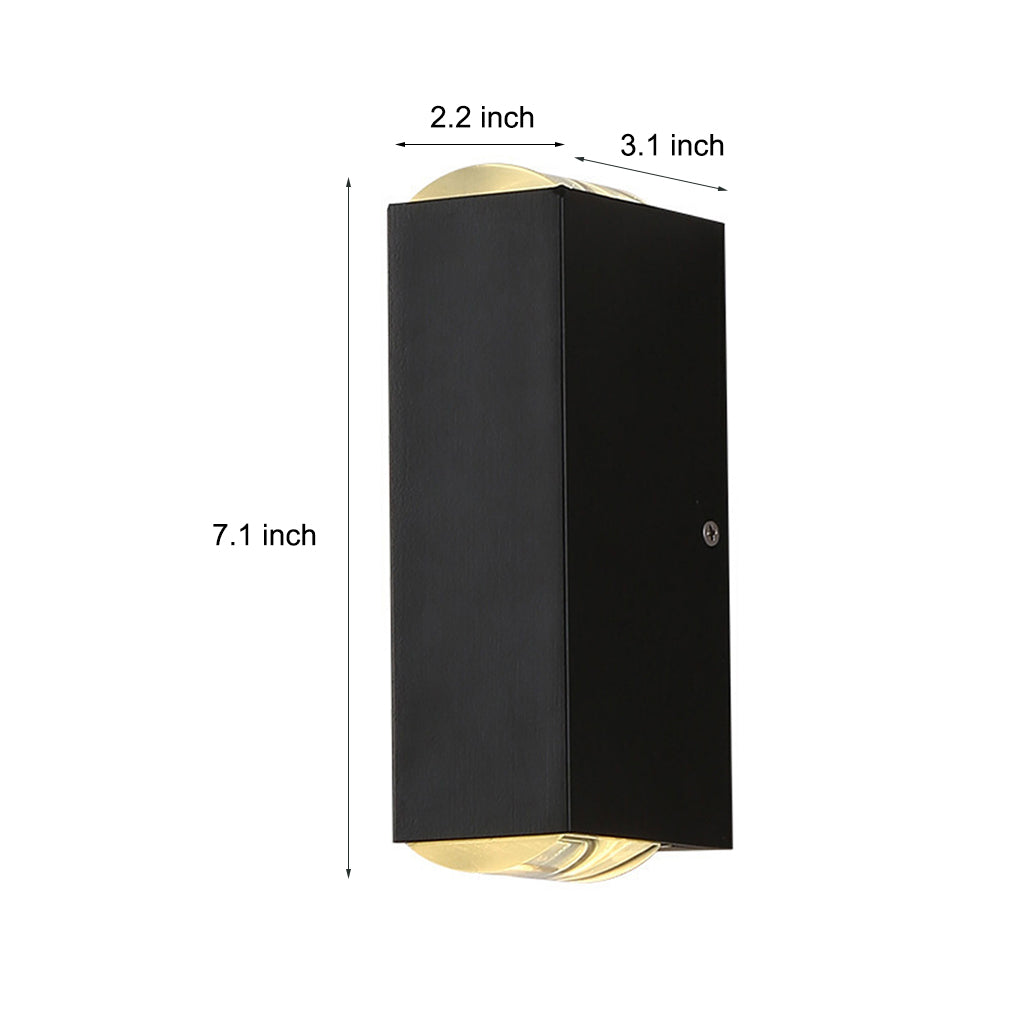 Outdoor Black Aluminium Wall Light LED Up Down