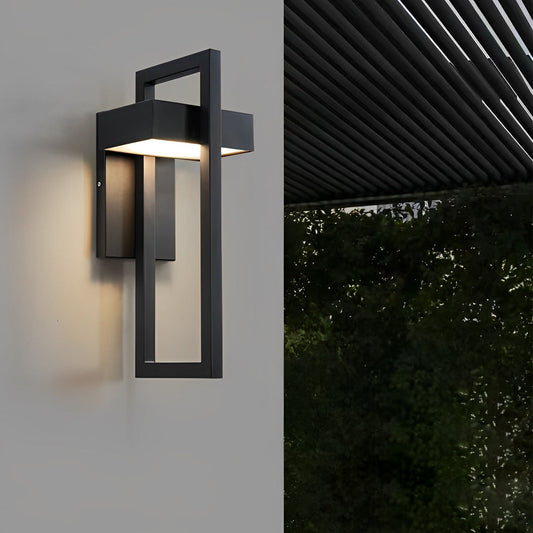 Outdoor Wall Light Modern Black LED Lamp