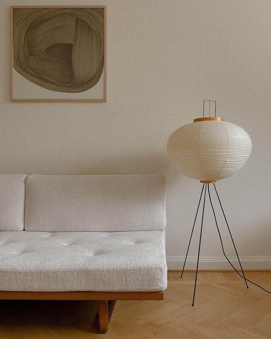 Floor Lamp with Minimalist Paper Shade