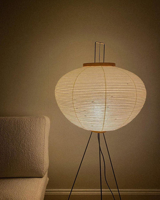 Floor Lamp with Minimalist Paper Shade