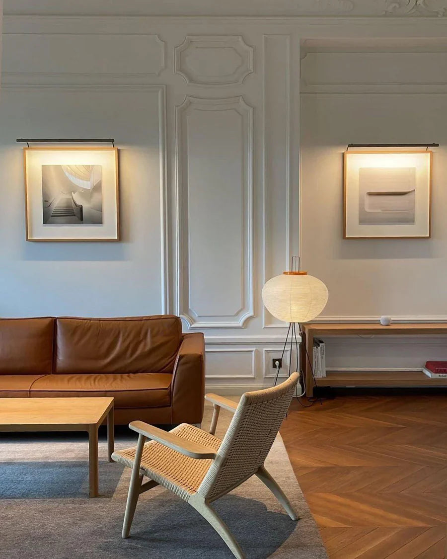 Floor Lamp with Minimalist Paper Shade