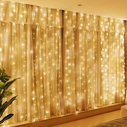 Fairy Lights Curtain Warm White LED USB Set