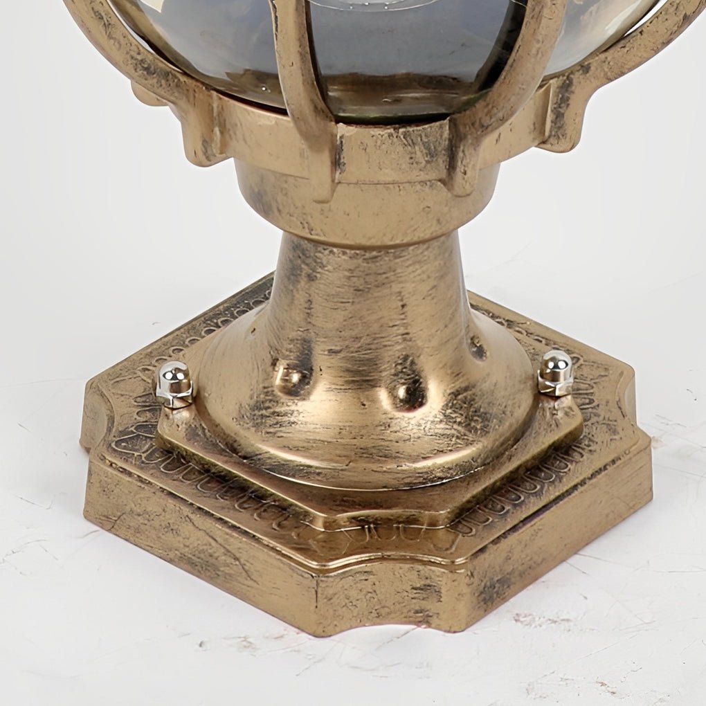 Outdoor Glass Globe Vintage Post Light