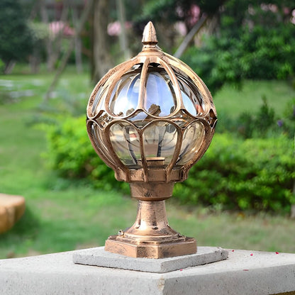 Outdoor Glass Globe Vintage Post Light