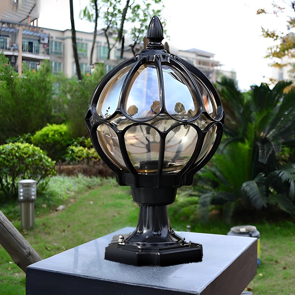 Outdoor Glass Globe Vintage Post Light
