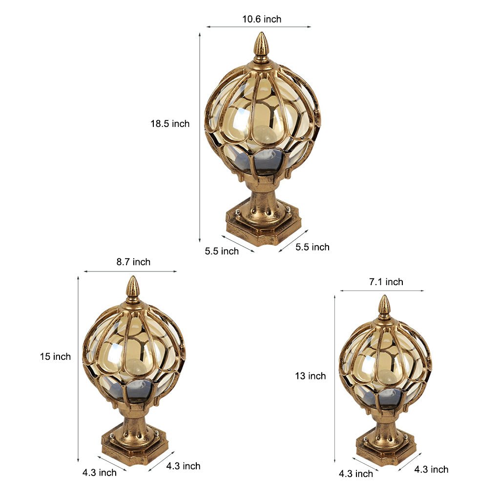 Outdoor Glass Globe Vintage Post Light