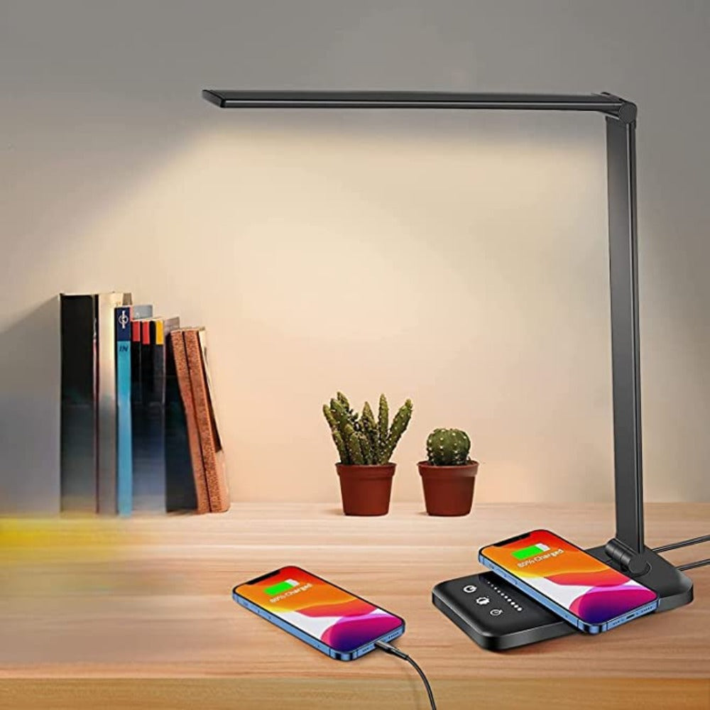 Desk Lamp with Adjustable LED and USB Charging
